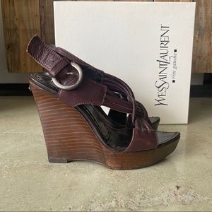 Yves Saint Laurent Rive Gauche Wedges Size 7